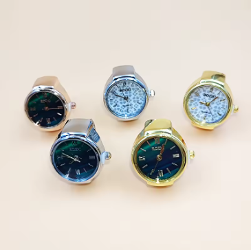Finger Watch Ring Creative Movement Fashion Accessories Vintage Alloy Shell Quartz Watch