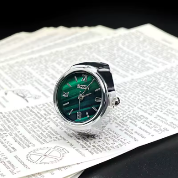 Finger Watch Ring Creative Movement Fashion Accessories Vintage Alloy Shell Quartz Watch