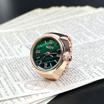 Finger Watch Ring Creative Movement Fashion Accessories Vintage Alloy Shell Quartz Watch