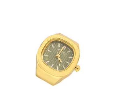 mini quartz adjustable time watch ring